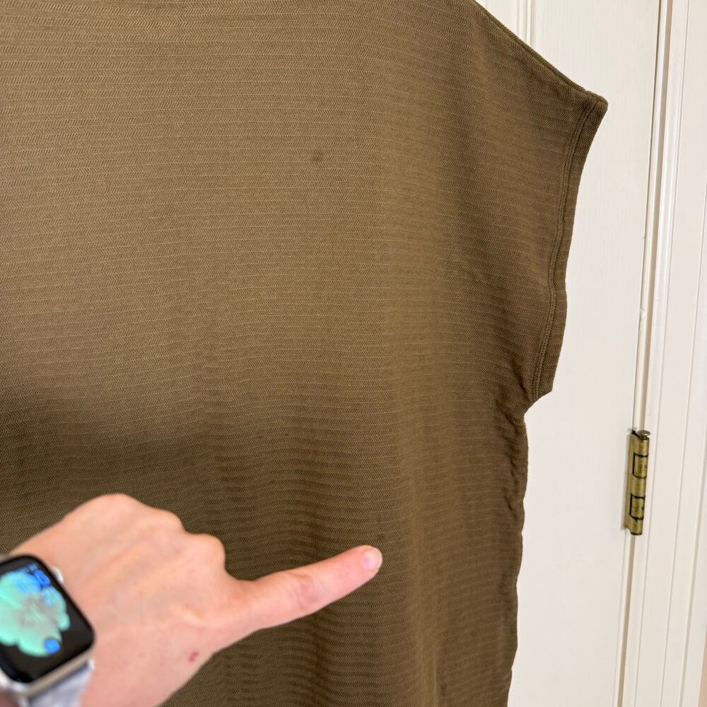 Madewell Boxy Textured Olive Green Mock Neck Top Size Large GUC - Picture 3 of 7